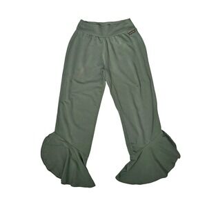 Matilda Jane Big Ruffles Pants Women S Green Good Knit Flare Crop Stretch Cotton